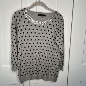 Weekend Max Mara Polka Dot Sequin Collar Sweater Women’s Size Medium